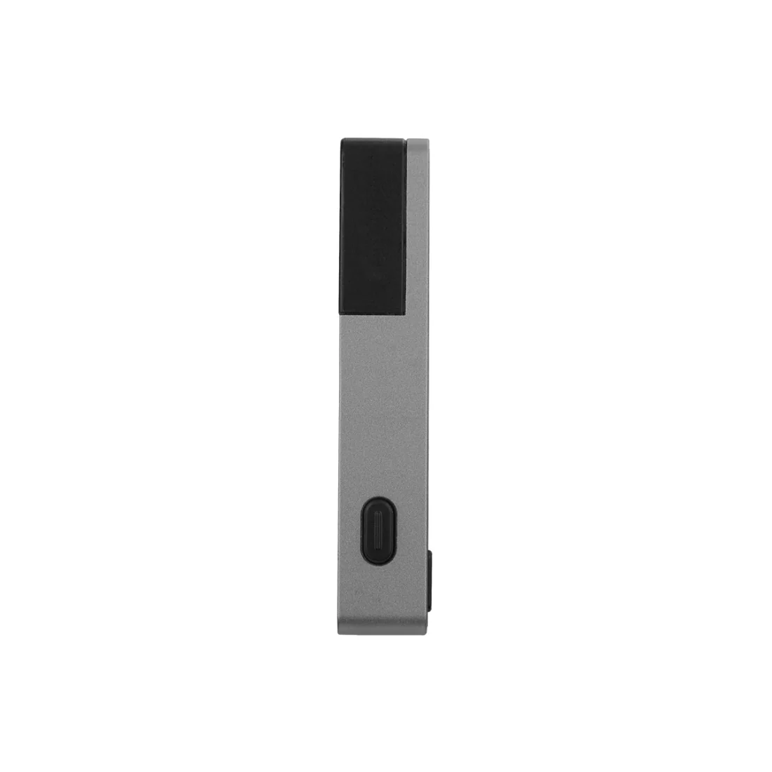 Side profile of a Blockstream Jade Plus hardware wallet showing the side button.