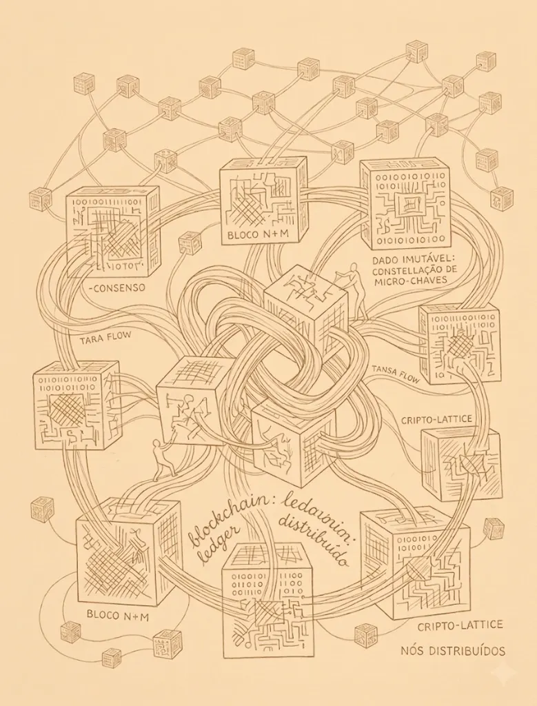 Editorial hero illustration for How Satoshi Framed Bitcoin as Engineering Rather Than Ideology: Bitcoin as a precisely engineered mechanism—a technical blueprint brought to life—rather than a political banner or ideological symbol.